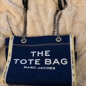Marc Jacobs Denim Blue Tote with Chain Handles